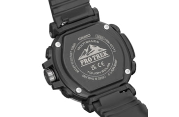 Image of Casio Outdoor Pro Trek Solar Powered Triple Sensor Word Time Watches w/Biomas Plastic Case and Strap - Mens, Black, One Size, PRW6611Y-1A
