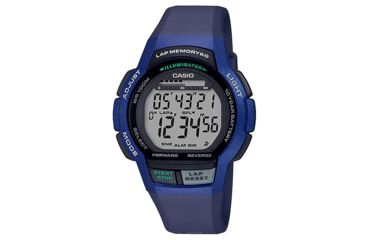 Image of Casio Outdoor Womens W-S1000 Runner Series Watch, Black/Blue, WS1000H-2AV