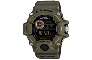 Image of Casio Tactical Rangeman G-Shock Solar Atomic Watch, Olive, 1-GW9400-3CR