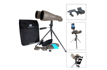 Image of Cassini 15 x 70mm Binoculars Solar Filter Caps w/ Smartphone Adapter, Gray, SS-C1570SF