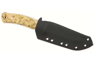 Image of Casstrom No. 10 Birch Scandi Grind Forest Knife, 8.63in Overall, 4in Satin 14C28N Sandvik Blade, Curly Birch Handle, Scandi Grind Blade, Black Kydex Sheath, 14108