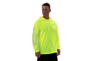 Image of CAT Hi-Vis UDF Hooded Banner L/S Tee - Men's, Hi-Vis Yellow, L, 1510568-12130-L