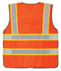 Image of Caterpillar 5 Point Break Away Safety Vest, Hi-Vis Orange, Medium/Large 1322029-607-M/L