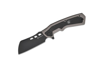 Image of Old Timer Smith &amp; Wesson Extraction and Evasion Assisted Folding Knife 3-1/2 Cleaver Blade Black C62AFBDB, PF1205012