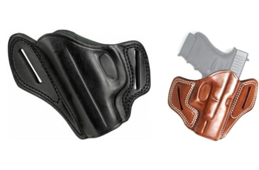 Image of Cebeci Arms 20825 Tactical Grip Leather Pancake Belt Holster for Glock Handguns, Black, Tan