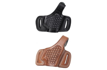 Image of Cebeci Arms Taurus Leather Half Pancake Holster Basketweave 20955, Black, Tan