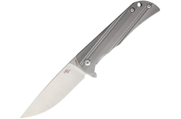 Image of CH Knives Framelock Folding Knife, 3.25 D2 tool steel blade, Gray titanium handle, CH3001 SILVER