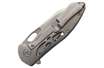 Image of CH Knives Framelock Folding Knife, 3.5in Satin S35Vn SS Blade, Gray Titanium Handle, Thumb Pull, Pocket Clip, CH3515