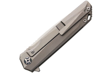 Image of CH Knives Framelock SW Folding Knife, 3.63in Satin Bohler M390 SS Tanto Blade, Stonewash Titanium Handle, Pocket Clip, CH3507