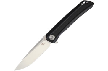 Image of CH Knives Linerlock Black Folding Knife, 3.88 satin finish D2 tool steel blade, Black G10 handle, CH3002 BLACK HANDLE
