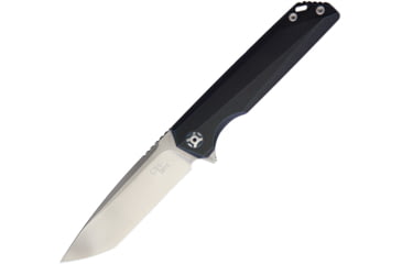 Image of CH Knives Linerlock Black G10 Tanto Folding Knife, 3.75 stonewash finish D2 tool steel tanto blade, Black G10 handle, CH3507CHR