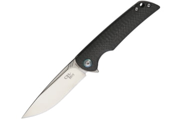 Image of CH Knives Linerlock CF Folding Knife, 3.5in Satin Vg-10 SS Blade, Pocket Clip, Carbon Fiber G10 Laminate Handle, CH3510CF