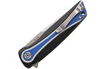 Image of CH Knives Linerlock Folding Knife, 3.5in Stonewash 154Cm SS Blade, Pocket Clip, Black, Blue, White G10 Handle, CH3511-154