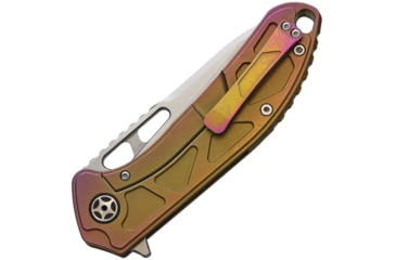 Image of CH Knives Tiium Framelock Folding Knife, 3.75in Stonewash D2 Tool Steel Blade, Spectrum Anodized Titanium, CH3509