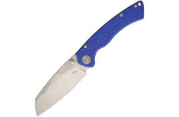 Image of CH Knives Toucan Linerlock Blue Folding Knife, 3.5 stonewash and satin finish D2 tool steel blad, Blue G10 handle, CH TOUCANS