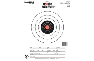 Image of Champion Traps and Targets 50 Foot Pistol Slowfire Orange Bullseye 100 Per Pack