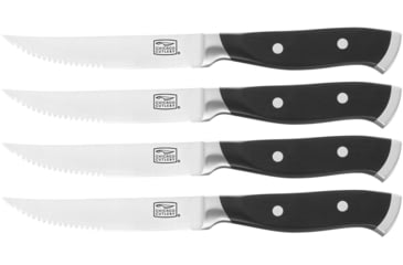 Image of Chicago Cutlery Armitage Steak Knives, 4.5&quot; satin finish partially serrated high carbon s, Black polymer handle, 1132352