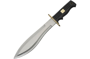 Image of China Made Big Bad Bolo Bowie Knife, 10 satin finish stainless bolo blade, Black rubber handle, 211491