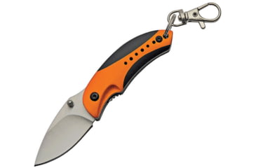 Image of China Made Camper Linerlock Orange Folding Knife, 1.75 satin finish 440 stainless blade, Black and orange aluminum handle, 211516-OR