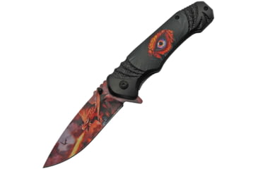 Image of China Made Dragon Eye Linerlock Folding Knife, 3.5 stainless blade, Black synthetic handle, 300504