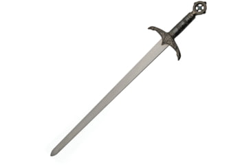 Image of China Made Earl Of Huntington Sword, 33in Overall, 22.5in Mirror Unsharpened SS Blade, Metal Alloy Handle, Metal Alloy Guard, Black Wood Scabbard, 211433