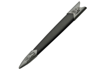 Image of China Made Knights Dagger, 12.75in Overall, 7.75in Satin Unsharpened SS Blade, Black/Gray Synthetic Handle, Metal Alloy Guard And Pommel, Black Synthetic Scabbard, 211445-SL