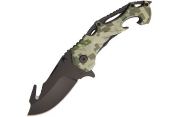 Image of China Made Tactical Linerlock Camo A/O Folding Knife,2.75in,Stainless Steel,Digital Camo,Aluminum Handle CN300287CM