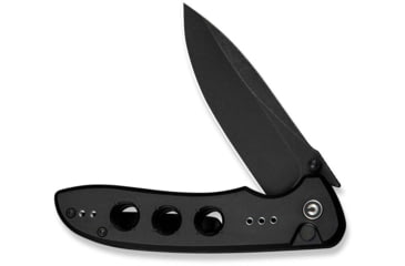 Image of CIVIVI Hyperpulse Flipper &amp; Thumb Stud &amp; Button Lock Knife Black Aluminum Handle 3.5inch Black Stonewashed 14c28n Blade C23087a-1