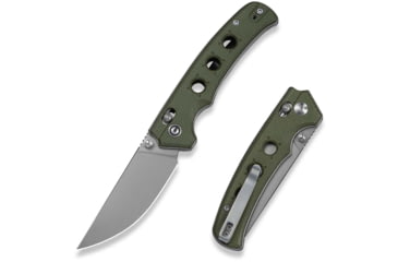 Image of CIVIVI Noctis Thumb Stud &amp; Crossbar Lock Knife Olive Canvas Micarta Handle 2.98inch Stonewashed Nitro-v Blade