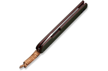 Image of CIVIVI Slippy Sendy Slip Joint Knife Milled Green &amp; Red G10 Handle 2.81inch Satin Finished Nitro-v Blade C24075b-1, With Brown Leather Lanyard Attached