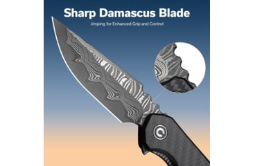 Image of CIVIVI Bluetick Flipper Knife Carbon Fiber Overlay On Black G10 Handle