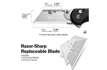 Image of Civivi Utility Knife Elementum 2.26 Black W/3 Eb Clam Pack