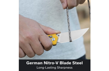 Image of CIVIVI Noctis Thumb Stud &amp; Crossbar Lock Knife Yellow G10 Handle 2.98inch Satin Finished Nitro-v Blade