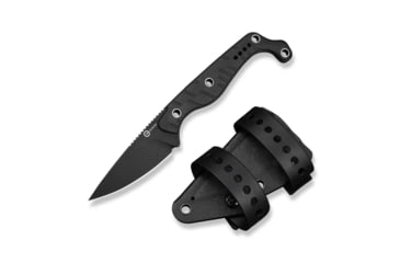 Image of SOKN Fixed Blade Knife Black G10 Handle (2.82" Black Stonewashed Nitro-V Blade) C22027-3, With 1PC Black Kydex Sheath &amp; 2PCS Black Straps