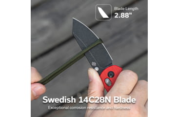 Image of CIVIVI Yonder Thumb Stud &amp; Crossbar Lock Knife Red G10 Handle 2.88inch Black Stonewashed 14c28n Blade