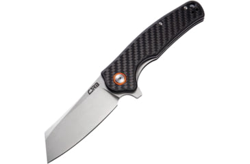 Image of CJRB Crag Linerlock CF Folding Knife, 3.75 stonewash finish D2 tool steel blade, Carbon fiber handle, J1904-CF