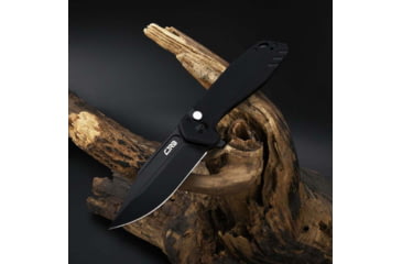 Image of CJRB Riff PVD Black Folding Knife, 4.75in Closed, 3.5in Black PVD Coated AR-RPM9 Stainless Steel Blade, Black G10 Handle, Nylon Case, J1928-BBK