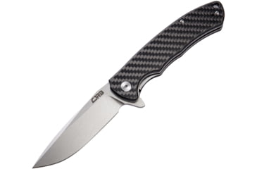 Image of CJRB Taiga Linerlock CF Folding Knife, 3.75 stonewash finish D2 tool steel blade, Carbon fiber handle, J1903-CF