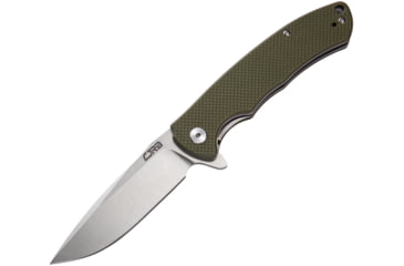 Image of CJRB Taiga Linerlock Green Folding Knife, 3.75 stonewash finish D2 tool steel blade, Green textured G10 handle, J1903-GNF