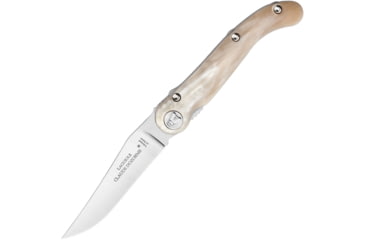 Image of Claude Dozorme Baroudeur Linerlock Horn Folding Knife, 3.63in Satin X50Crmov15 SS Clip Point Blade, Horn Handle, 1.10.171.63