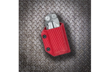 Image of Clip &amp; Carry Kydex Sheath for the Leatherman Wave / Wave+, Carbon Fiber Red, LWAVE-CF-RED