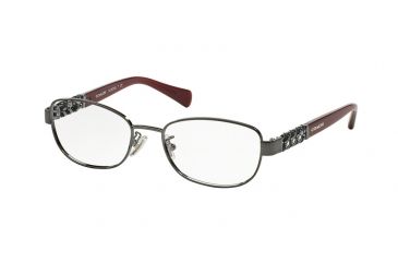 Image of Coach HC5072Q Single Vision Prescription Eyeglasses 9237-51 - Gunmetal/Milky Black Cherry Frame