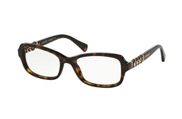 Image of Coach HC6075QF Single Vision Prescription Eyeglasses 5120-52 - Dark Tortoise Frame