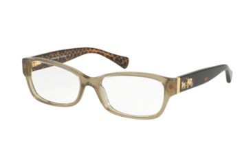 Image of Coach HC6078 Bifocal Prescription Eyeglasses 5395-52 - Olive/Dark Tort Gold Sig C Frame