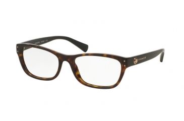 Image of Coach HC6082F Single Vision Prescription Eyeglasses 5244-53 - Dark Tortoise/Black Frame