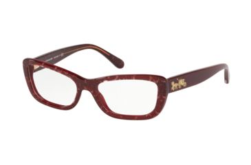 Image of Coach HC6135F Eyeglass Frames 5545-53 - Burgundy Glitter Sig C Facing