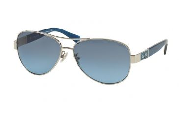 Image of Coach L103 CHRISTINA HC7047 Single Vision Prescription Sunglasses HC7047-907817-59 - Lens Diameter 59 mm, Frame Color Silver / Blue