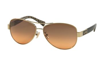 Image of Coach L103 CHRISTINA HC7047 Single Vision Prescription Sunglasses HC7047-920195-59 - Lens Diameter 59 mm, Frame Color Gold/Black Military Sig C