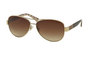 Image of Coach L103 CHRISTINA HC7047 Single Vision Prescription Sunglasses HC7047-920213-59 - Lens Diameter 59 mm, Frame Color Gold/Dark Tortoise Sand Sig C