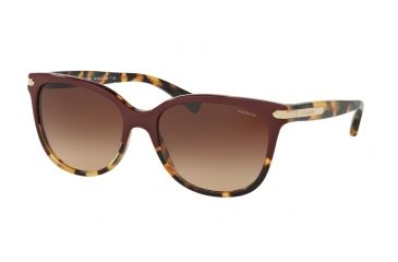 Image of Coach L109 HC8132 Progressive Prescription Sunglasses HC8132-543713-57 - Lens Diameter 57 mm, Frame Color Burgundy Tortoise/Tortoise